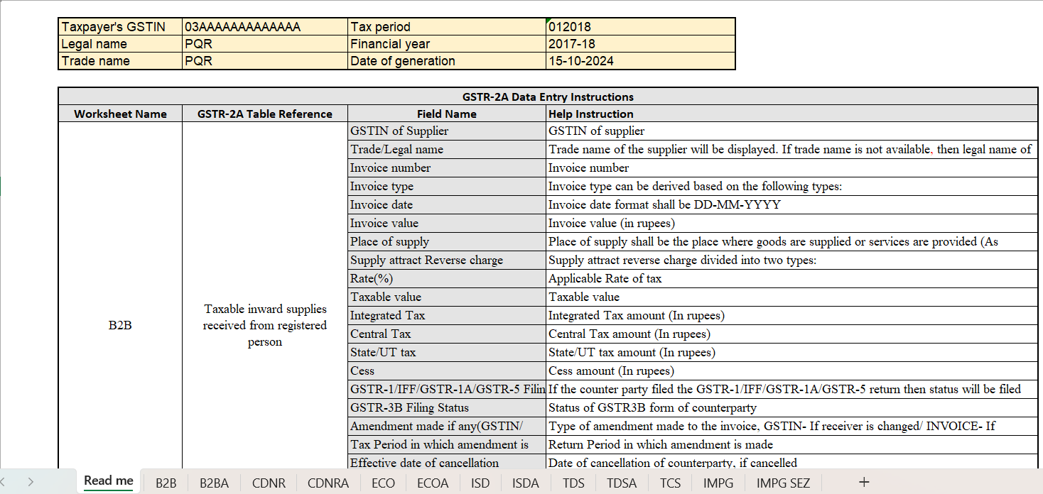 GSTR1 format