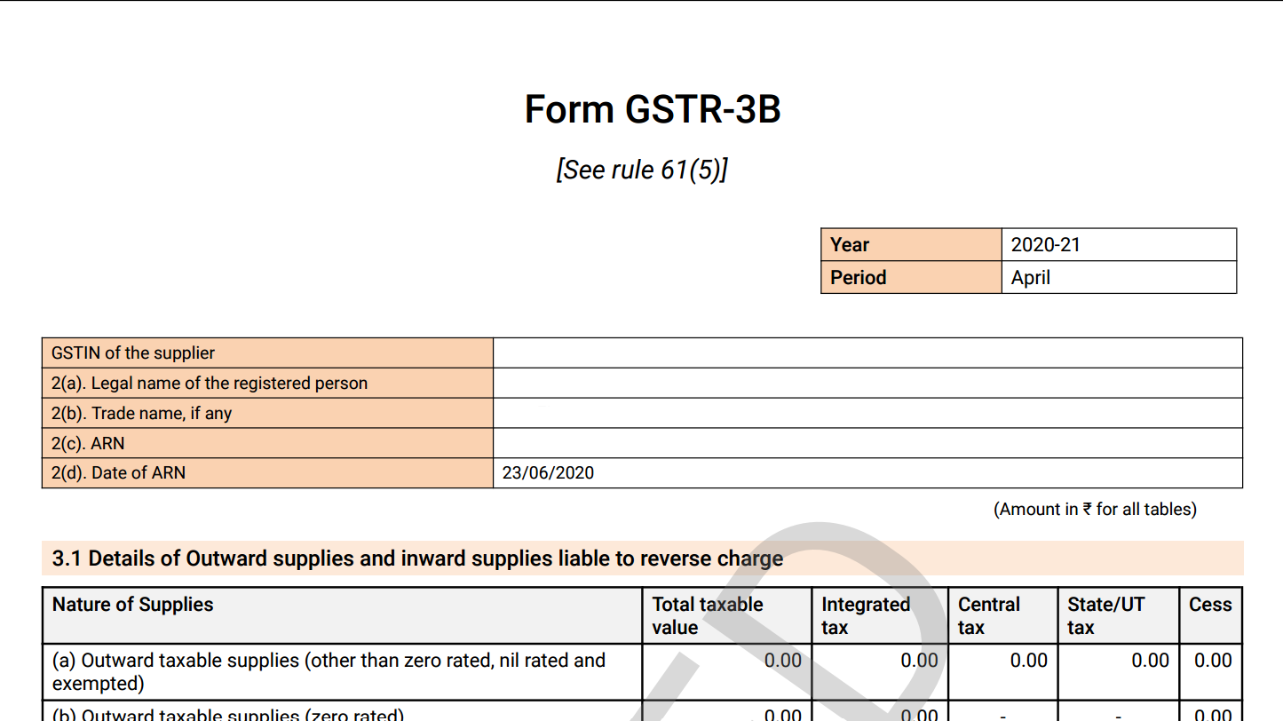 GSTR1 format